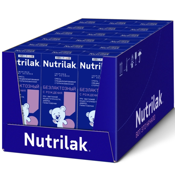 Готовая детская молочная смесь Nutrilak Premium Безлактозный, 18шт