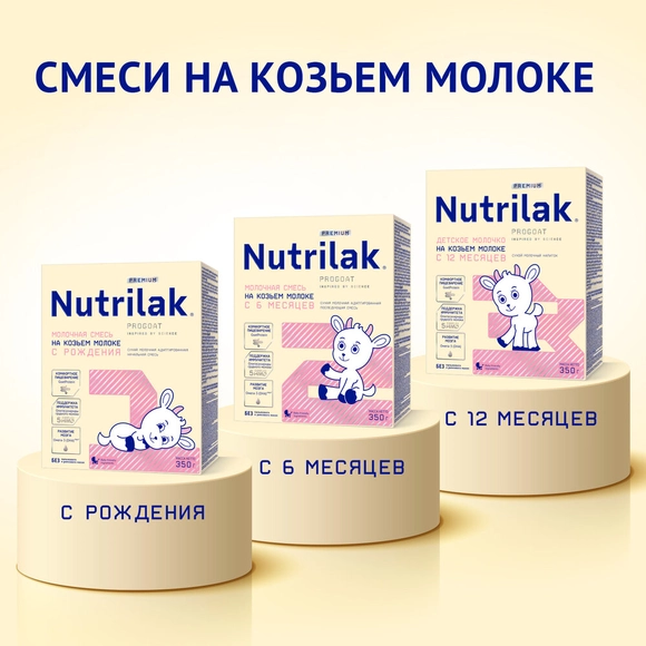 Детская молочная смесь Nutrilak Premium 2 на козьем молоке, 1050г